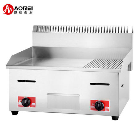 11.5kW étui de protection en acier inoxydable grill à gaz avec 1/3 de comptoir rainuré