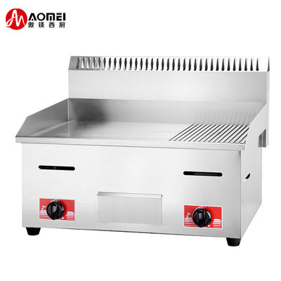 11.5kW étui de protection en acier inoxydable grill à gaz avec 1/3 de comptoir rainuré
