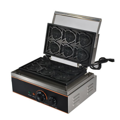 Équipement de cuisine d'hôtel Commercial Cake en forme de poisson Waffle Cone Maker Nonstick électrique