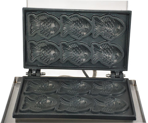 Équipement de cuisine d'hôtel Commercial Cake en forme de poisson Waffle Cone Maker Nonstick électrique