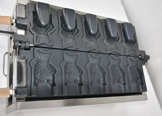 5 Capacité de cône de poisson en forme de poisson électrique Waffle Fer machine Taiyaki pour cône de crème glacée