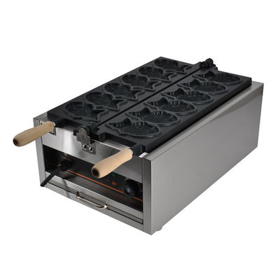 Fabricant automatique de gaufres Taiyaki en forme de poisson 220V avec 6 moules de gaufres