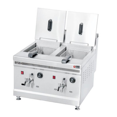 Friteuse à haute productivité à double cylindre de 38 kg pour poulet frit et frites
