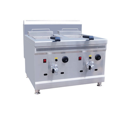 Friteuse à haute productivité à double cylindre de 38 kg pour poulet frit et frites