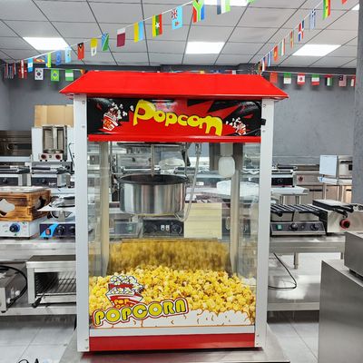 Fabricant de popcorn en acier inoxydable rouge multifonctionnel EB-06 pour le commerce et les caractéristiques