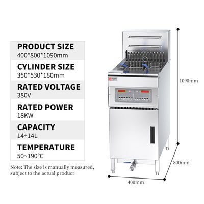 FEF-101 Friteuse électrique en acier inoxydable industriel avec ordinateur et filtre à huile