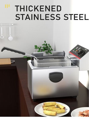 Machines de friture de collations commerciales 8L Friteuse électrique à poulet avec 1 réservoir 1 panier