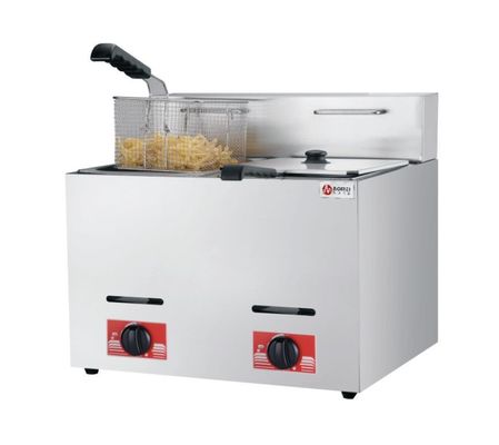 Friture à gaz 6L 6L en acier inoxydable commercial 2 réservoirs Lpg pour cuisson rapide