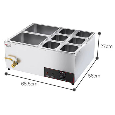 Soupe en acier inoxydable commercial Bain Marie Réchauffeur alimentaire pour hôtel Restaurant Buffet