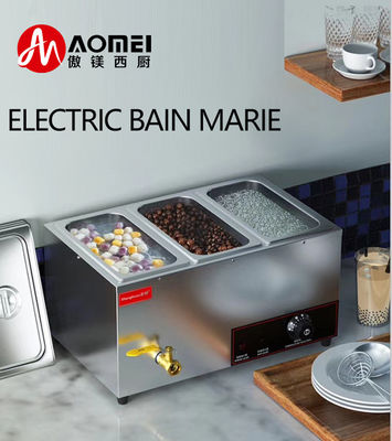 Soupe en acier inoxydable commercial Bain Marie Réchauffeur alimentaire pour hôtel Restaurant Buffet