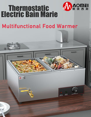 Soupe en acier inoxydable commercial Bain Marie Réchauffeur alimentaire pour hôtel Restaurant Buffet