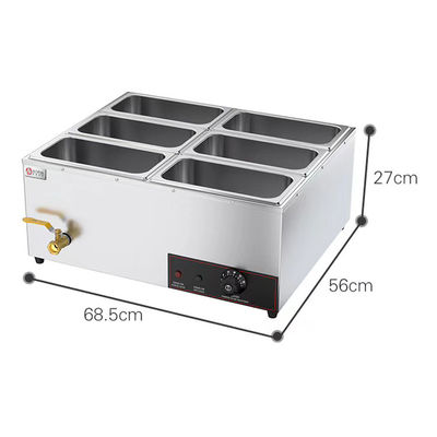 Chauffe-eau électrique en acier inoxydable à 6 plateaux pour l'industrie alimentaire