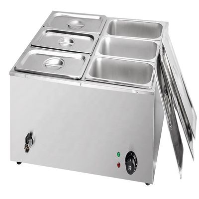 Chauffe-eau électrique de 1500W Bain Marie avec 6 réservoirs et emballage Taille 730 * 630 * 280mm