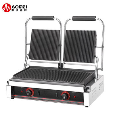 3600W Commercial Table Top Grill à contact Sandwich Press Panini Grill en argent noir