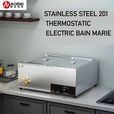 Restaurants Catering Cuisine Industrie électrique Bain Marie Display de chauffage alimentaire en argent