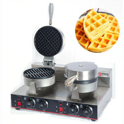 Thermostat réglable à double plaque machine à gaufres belge pour cuire du pain à la gaufre