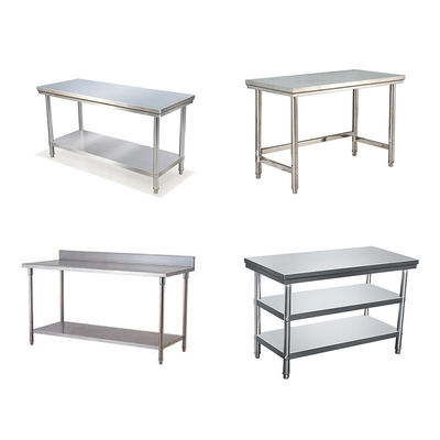Hôtel Restaurant Cuisine Équipement de restauration Table de travail en acier inoxydable en argent