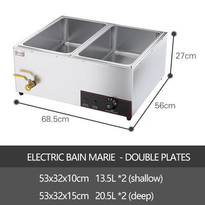 Commercial Buffet électrique Soupe chaude Aliments chauffants Capacité en argent en acier inoxydable en option