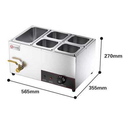 Commercial Buffet électrique Soupe chaude Aliments chauffants Capacité en argent en acier inoxydable en option