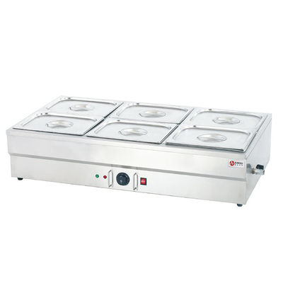 Équipement de restauration commerciale en acier inoxydable 6 poêles Soupe buffet électrique