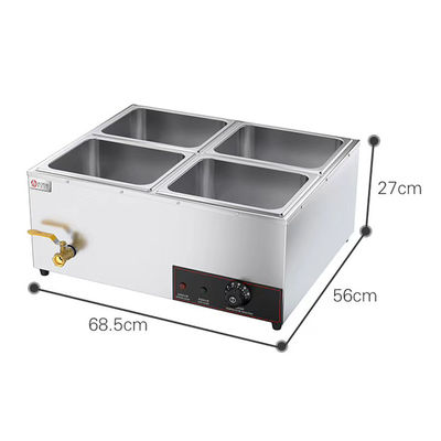 Équipement de restauration commerciale en acier inoxydable 6 poêles Soupe buffet électrique