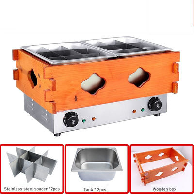 Cuisinière en acier inoxydable résistant à la rouille 2 réservoirs 18 grilles Environnements en bois