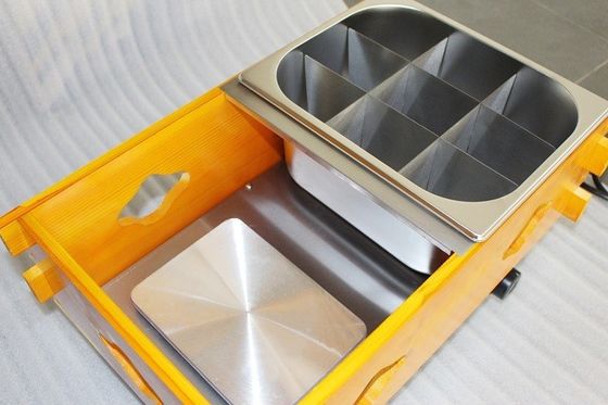 Cuisinière en acier inoxydable résistant à la rouille 2 réservoirs 18 grilles Environnements en bois