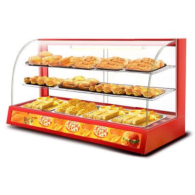 Vitrine électrique professionnelle en verre rouge avec vitrine de chauffage alimentaire