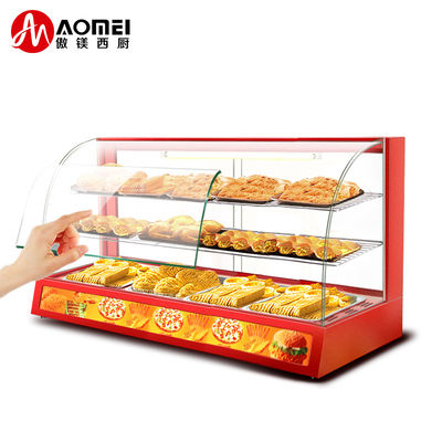 Vitrine électrique professionnelle en verre rouge avec vitrine de chauffage alimentaire