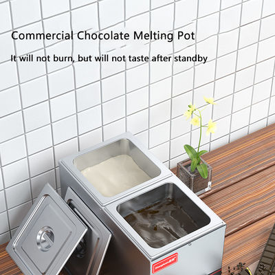 6.5kg Capacité multi-fonctionnelle machine de trempage de chocolat en acier inoxydable avec 2 réservoirs