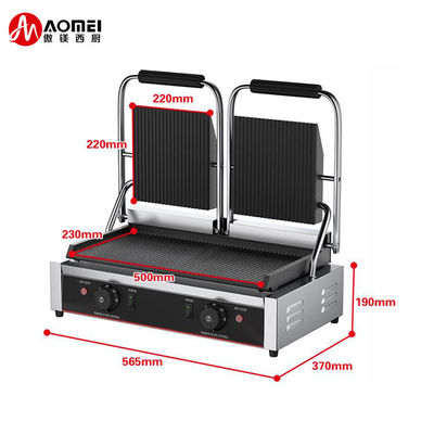 Grill à sandwich en acier inoxydable à gril électrique à contact pour hôtel 11KG