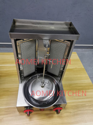 Machine à griller à gaz Shawarma en acier inoxydable pour le poulet Doner Kebab à rotation automatique