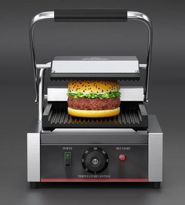 22x22 Panini Grill électrique en acier inoxydable à contact unique