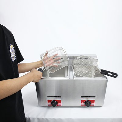 Machine à frire à gaz industrielle en acier inoxydable pour poulet et chips de pommes de terre KFC