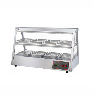 Display alimentaire en acier inoxydable de 43 kg, éventail de chauffage électrique de 1,6 kW