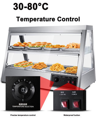 Display alimentaire en acier inoxydable de 43 kg, éventail de chauffage électrique de 1,6 kW