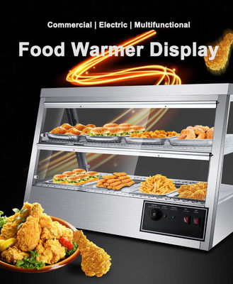 Longue durée de vie avantage vitrine de réchauffement des aliments transparente en acier inoxydable