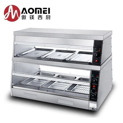 Vitrine électrique de chauffage des aliments en acier inoxydable avec une capacité de 45 kg et une température réglable