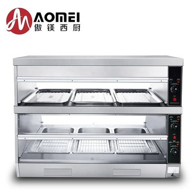 Vitrine électrique de chauffage des aliments en acier inoxydable avec une capacité de 45 kg et une température réglable
