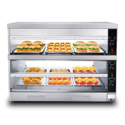 Vitrine électrique de chauffage des aliments en acier inoxydable avec une capacité de 45 kg et une température réglable