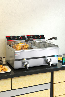 Friteuse à beignets électrique à double réservoir 13L 13L Friteuse en acier inoxydable pour faire frire les aliments