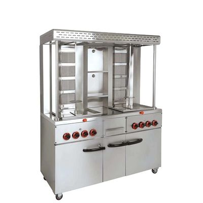 8 brûleurs machine à donner du gaz pour le restaurant du Moyen-Orient barbecue Shawarma en acier inoxydable