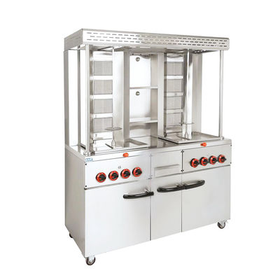 8 brûleurs machine à donner du gaz pour le restaurant du Moyen-Orient barbecue Shawarma en acier inoxydable