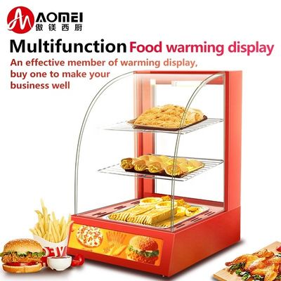 Mini-affichage commercial électrique de nourriture vitrine chaude à trois couches 380x460x600mm