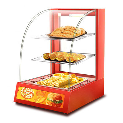 Mini-affichage commercial électrique de nourriture vitrine chaude à trois couches 380x460x600mm
