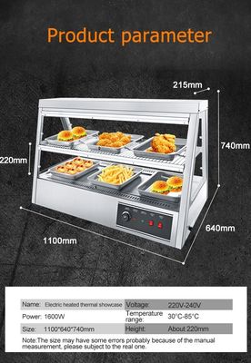 Modern Desgin Deux couches de circulation de l' air chaud Affichage de l' alimentation plus chaud pour le poulet frit