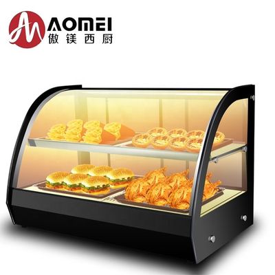 Tableau électrique 2 couches de poulet frit Affichage de nourriture chauffante Vitrine avec source d'alimentation électrique