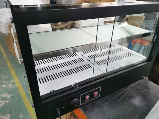 Vitrine en verre incurvé Restaurant industriel électrique Snack Shop 2 couches Affichage de nourriture chaude plus chaud