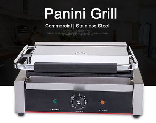 Grille à contact unique en acier inoxydable commercial 220V Panini Sandwich Press électrique