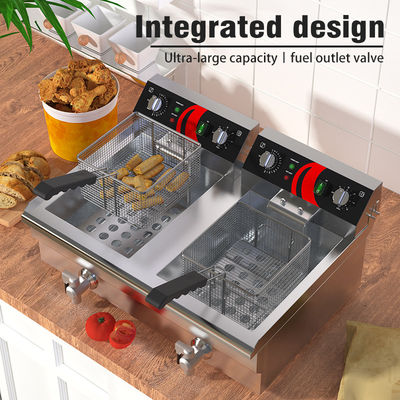 Machine à frire électrique à double réservoir de 12 litres, friteuse à fond avec panier 210*220*120 mm